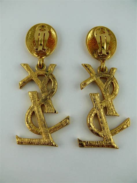 ysl earrings logo price|yves saint laurent earrings.